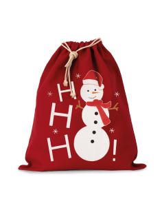 K-KI0745-COTTON BAG WITH SNOWMAN DESIGN AND DRAWCORD CLOSURE 2